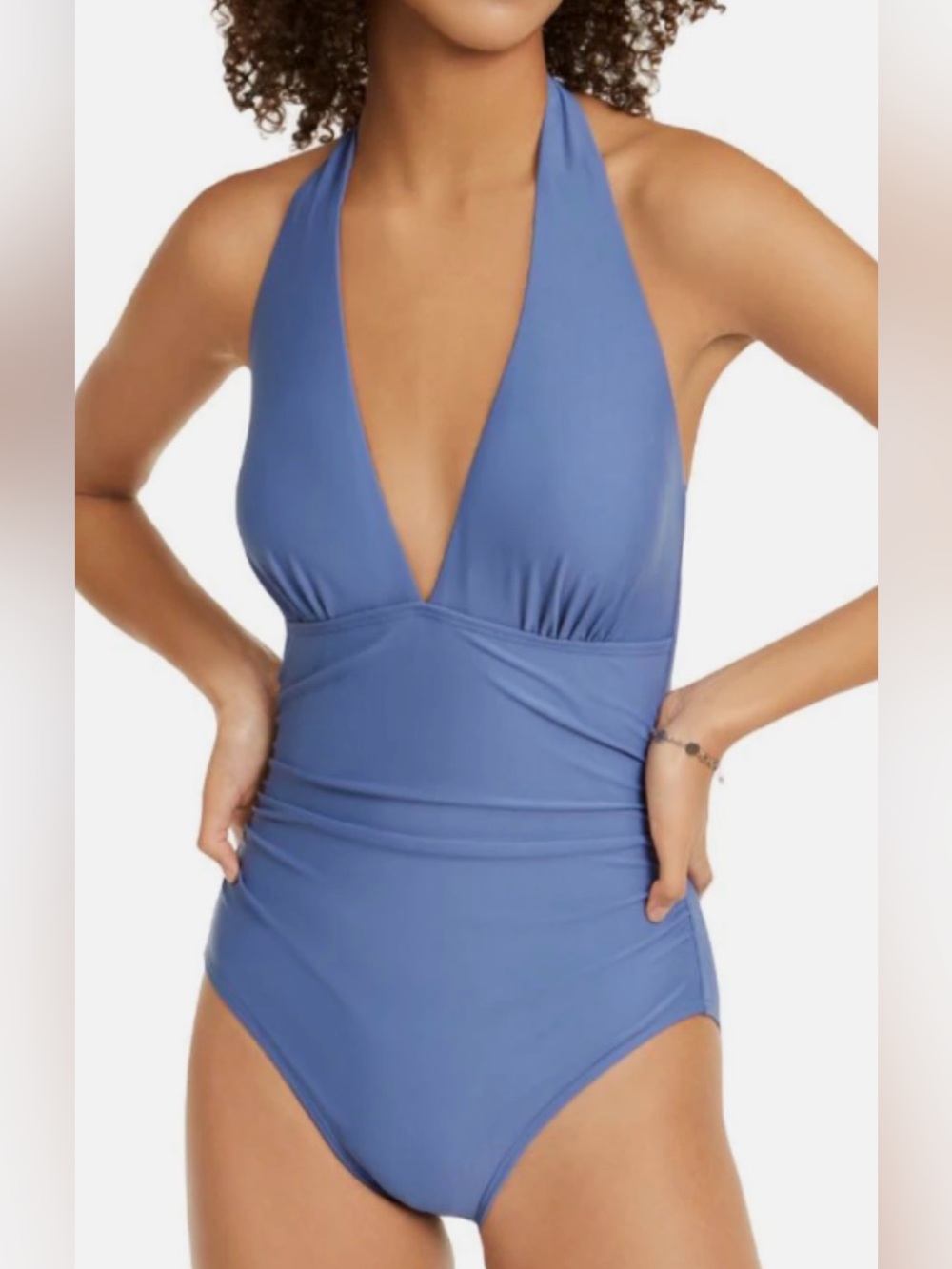 Tommy Hilfiger Halter One Piece Swimsuit Blue Size 6
